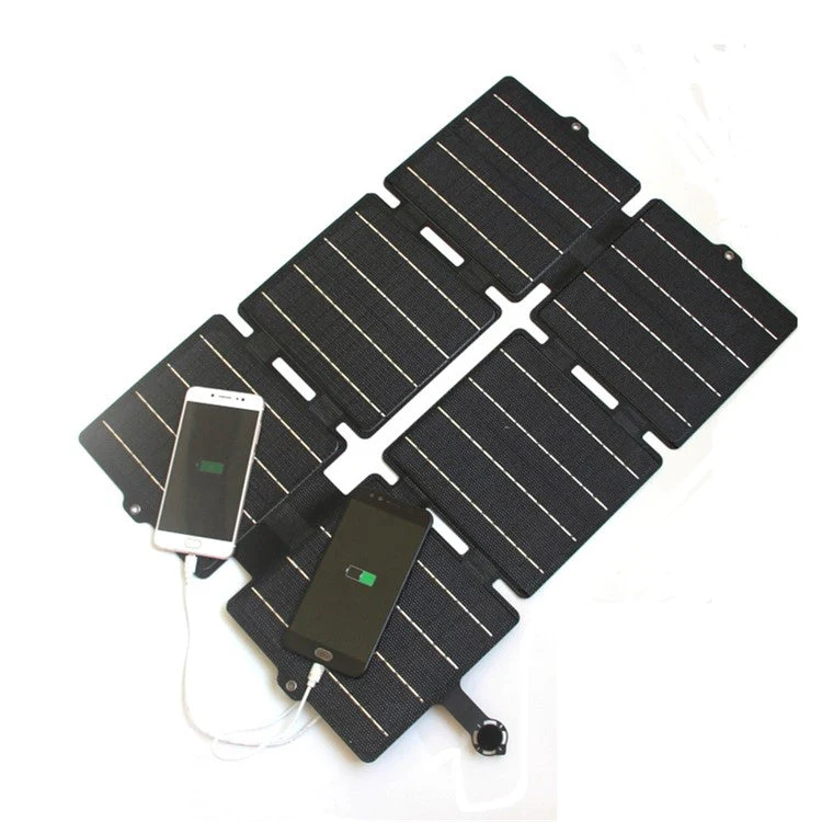 Portable 30W 5V / 12V ETFE Solar Panel Foldable Mobile Phone Charger - Black - Image 5