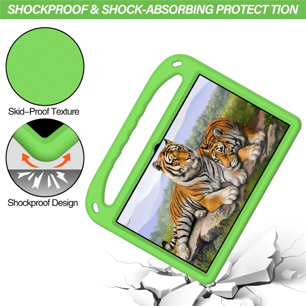 Portable Handle EVA Tablet Protective Case Cover with Kickstand for Lenovo Tab P11 TB-J606F / Tab P11 5G - Green - Image 3