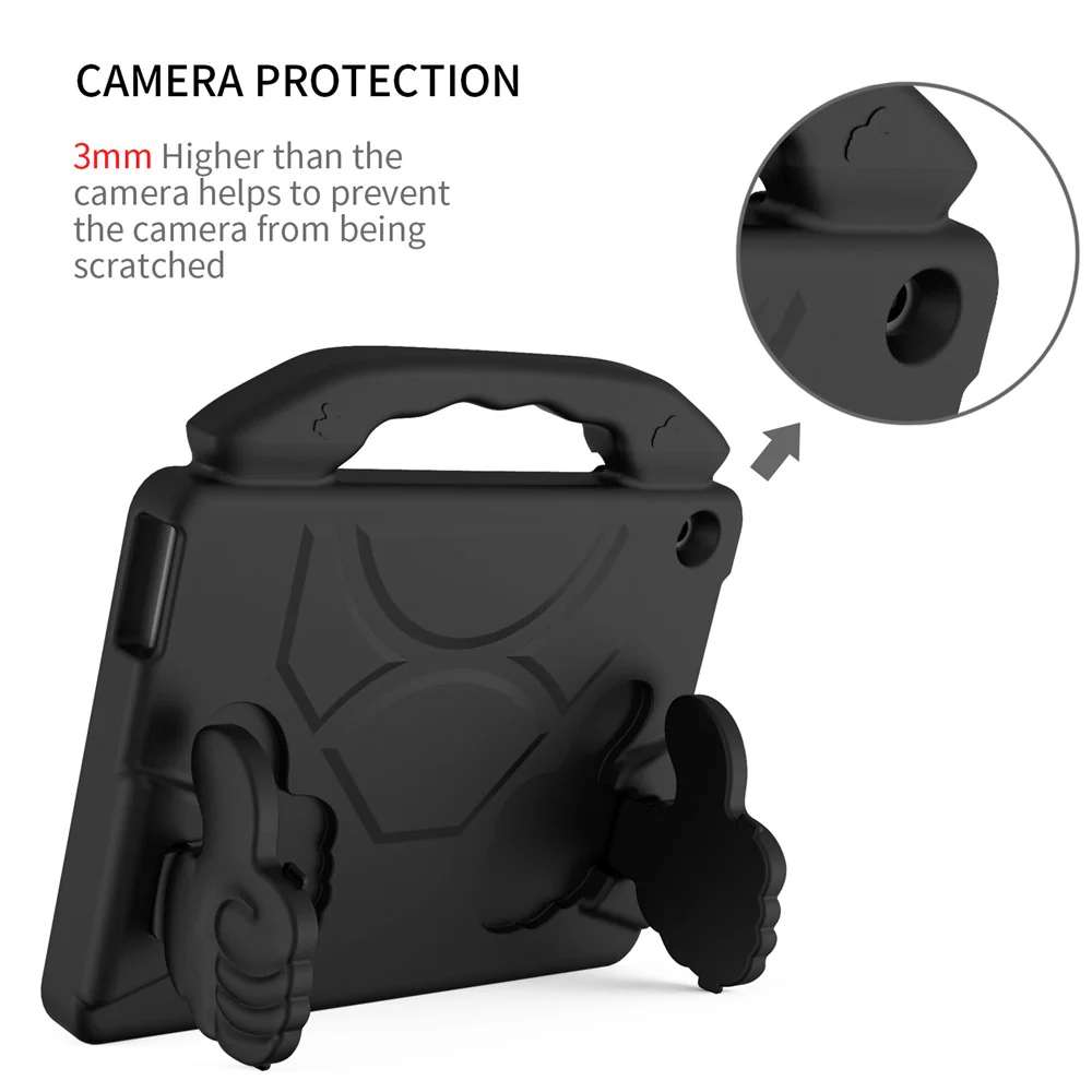 Portable Handle Foldable Thumb Kickstand Shockproof EVA Tablet Case Cover for Lenovo Tab M10 TB-X605F - Black - Image 5