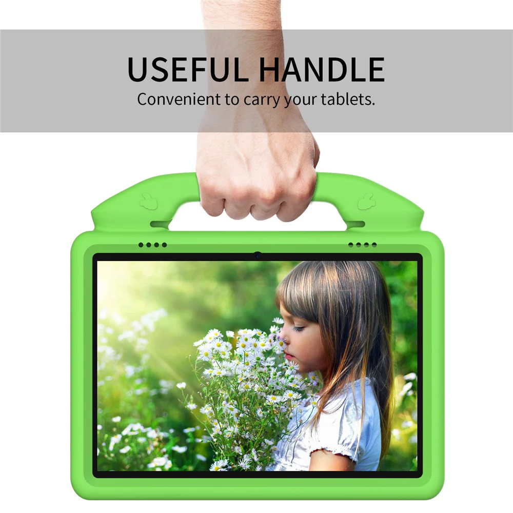 Portable Handle Foldable Thumb Kickstand Shockproof EVA Tablet Case Cover for Lenovo Tab M10 TB-X605F - Green - Image 2