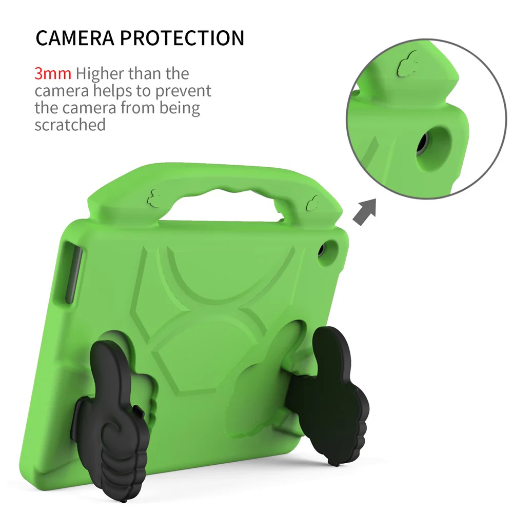 Portable Handle Foldable Thumb Kickstand Shockproof EVA Tablet Case Cover for Lenovo Tab M10 TB-X605F - Green - Image 5