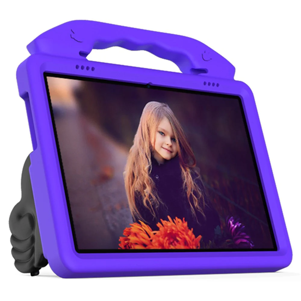 Portable Handle Foldable Thumb Kickstand Shockproof EVA Tablet Case Cover for Lenovo Tab M10 TB-X605F - Purple - Image 6