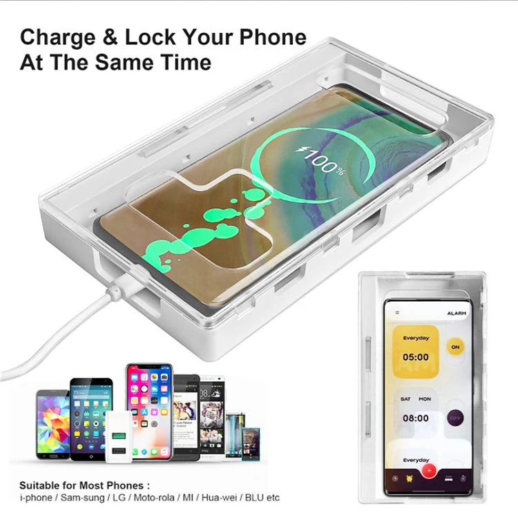 Portable Phone Lock Box Self-Control Locker for Kids Students Adults Focus, Self-Discipline Mobile Phone Box with 2 Keys - Image 4