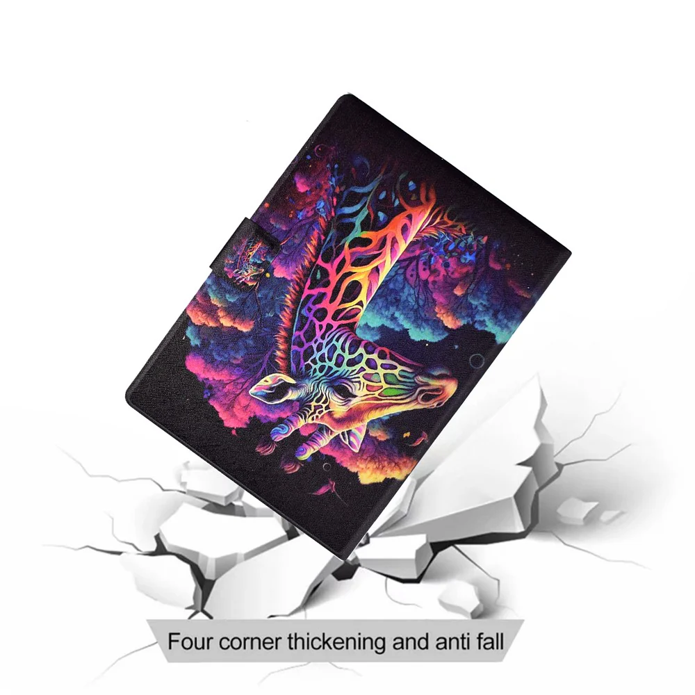 Protective Case for Lenovo Tab M10 (Gen 3) PU Leather Flip Cover Pattern Printed Tablet Stand Case with Card Slots - Giraffe - Image 8