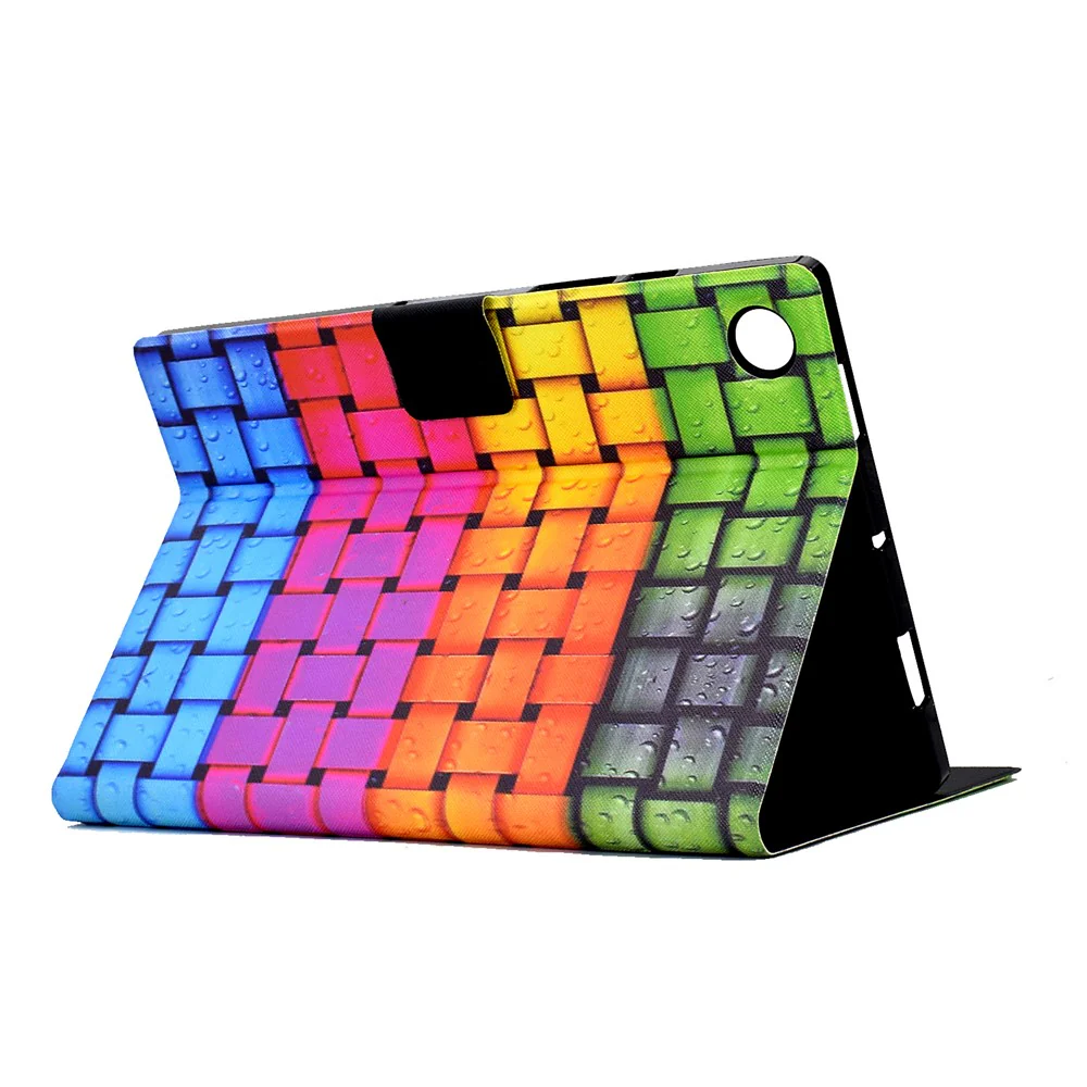 Protective Case for Lenovo Tab M10 (Gen 3) PU Leather Flip Cover Pattern Printed Tablet Stand Case with Card Slots - Knitted Strip - Image 6