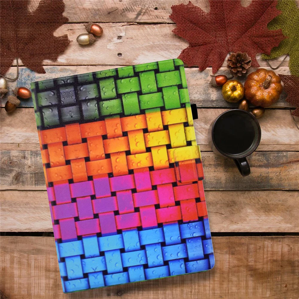 Protective Case for Lenovo Tab M10 (Gen 3) PU Leather Flip Cover Pattern Printed Tablet Stand Case with Card Slots - Knitted Strip - Image 7
