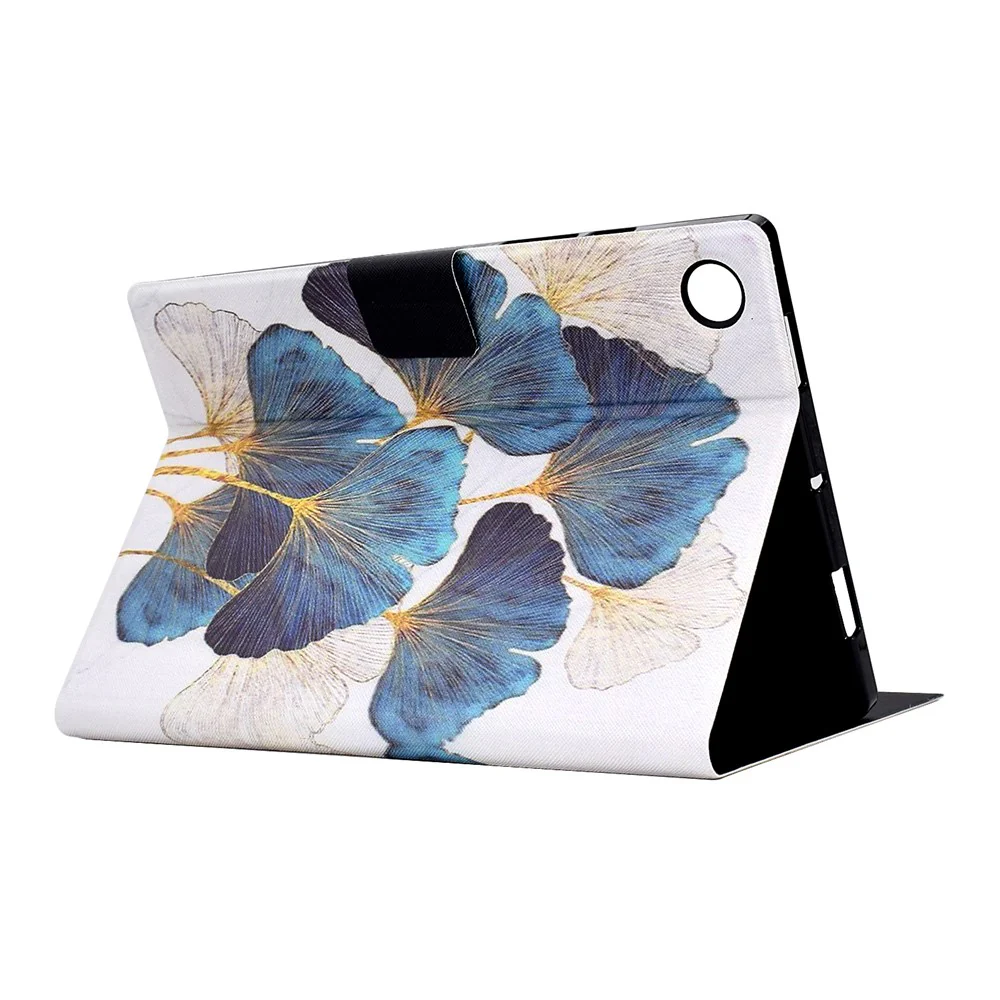 Protective Case for Lenovo Tab M10 (Gen 3) PU Leather Flip Cover Pattern Printed Tablet Stand Case with Card Slots - Leaf - Image 6