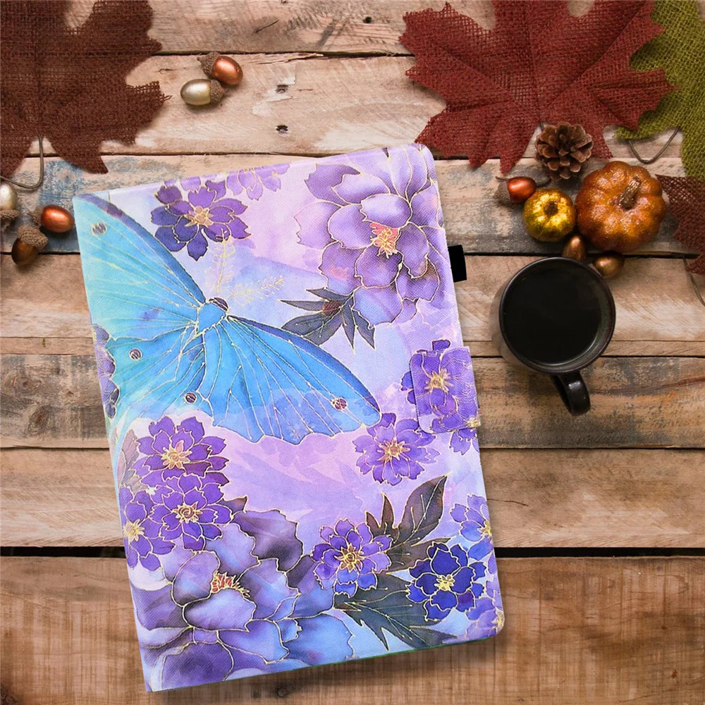 Protective Case for Lenovo Tab M10 (Gen 3) PU Leather Flip Cover Pattern Printed Tablet Stand Case with Card Slots - Peony Butterfly - Image 7