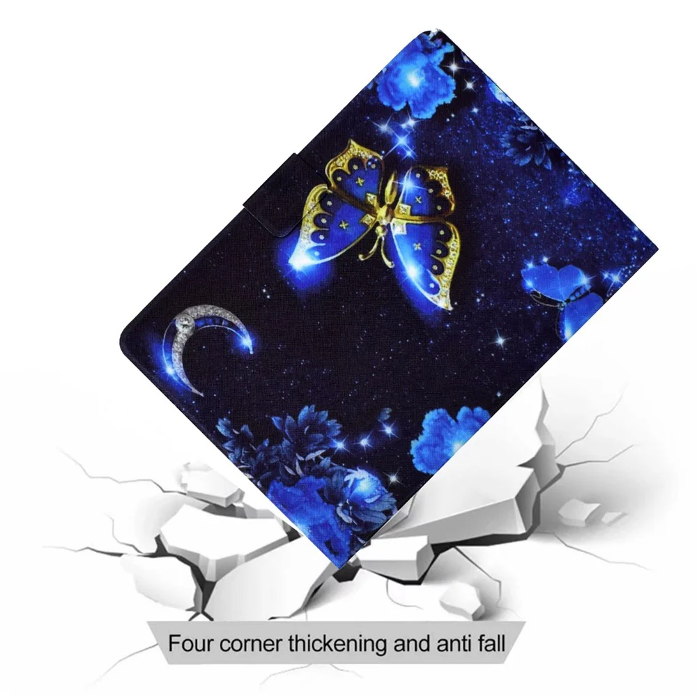 Protective Case for Lenovo Tab M10 Plus (3rd Gen) / Xiaoxin Pad 2022 10.6 inch Pattern Printing Tablet Leather Cover with Card Slots Stand - Blue Butterfly - Image 7