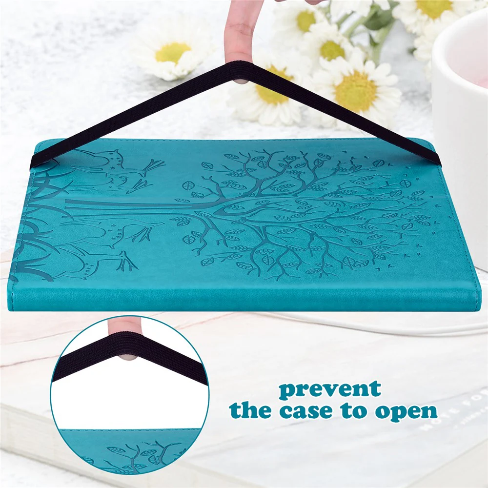 PU Leather Case for Lenovo Tab P11 Gen 2 Protective Cover Tree Deer Imprinted Stand Case with Card Slots - Blue - Image 8
