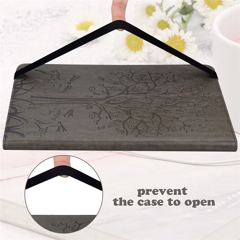 PU Leather Case for Lenovo Tab P11 Gen 2 Protective Cover Tree Deer Imprinted Stand Case with Card Slots - Grey - Image 8