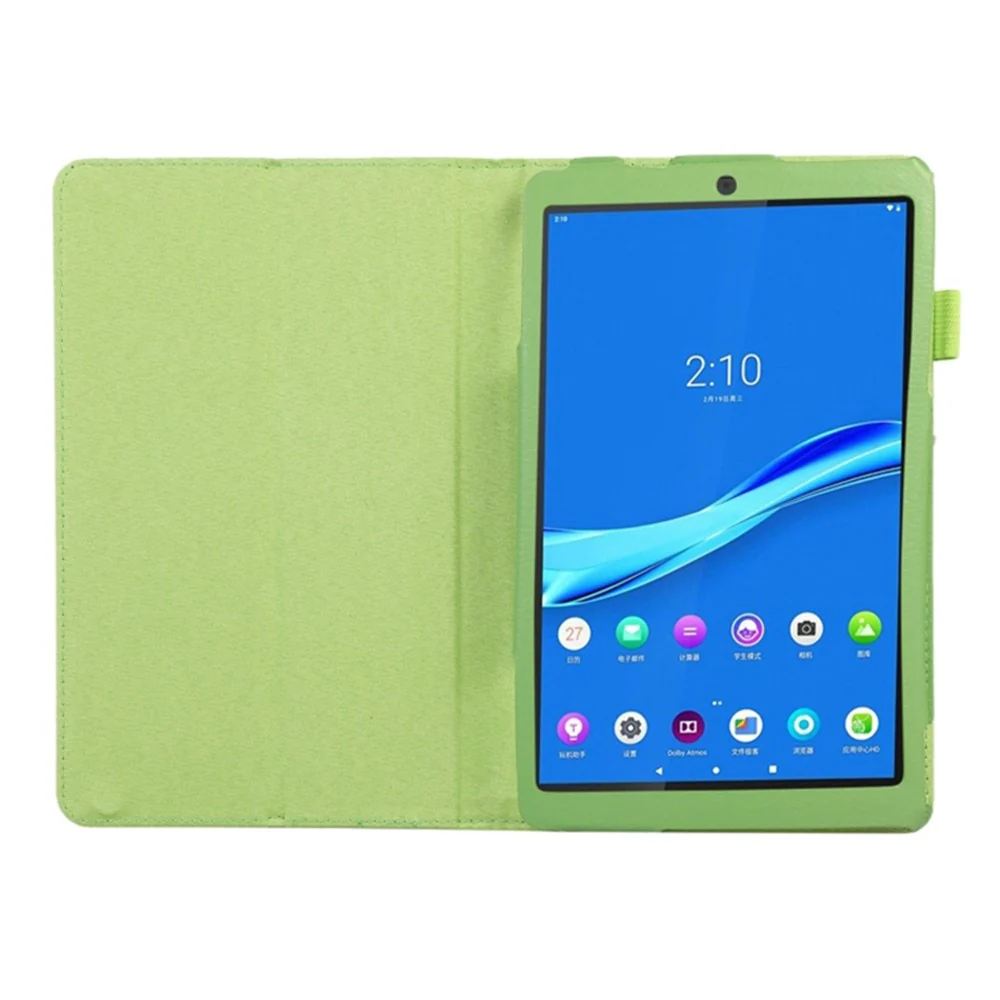PU Leather Flip Cover for Lenovo Tab M8 (4th Gen) 2024 TB-301XU / M8 (4th Gen) 2023 TB-300FU Litchi Texture Tablet Case Stand - Green - Image 2