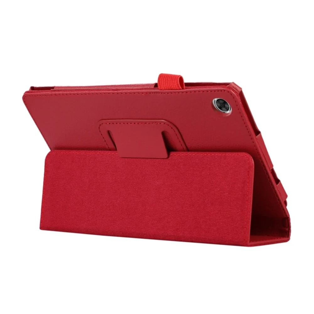 PU Leather Flip Cover for Lenovo Tab M8 (4th Gen) 2024 TB-301XU / M8 (4th Gen) 2023 TB-300FU Litchi Texture Tablet Case Stand - Red - Image 3