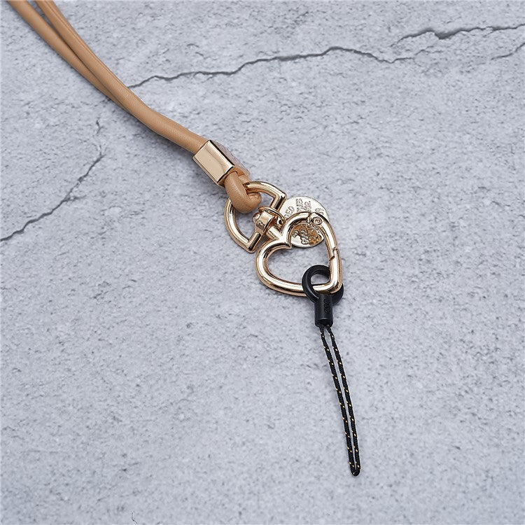 PU Leather Phone Lanyard Anti-lost Hanging Rope Pendant Keychain Multi-function Style Strap for Cell Phone, Keys, MP3 / MP4 Player - Brown - Image 3