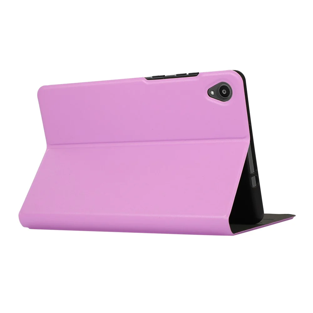 PU Leather Protector Full-Protection Case with Stand for Lenovo Tab M8 (2nd Gen) FHD - Purple - Image 4