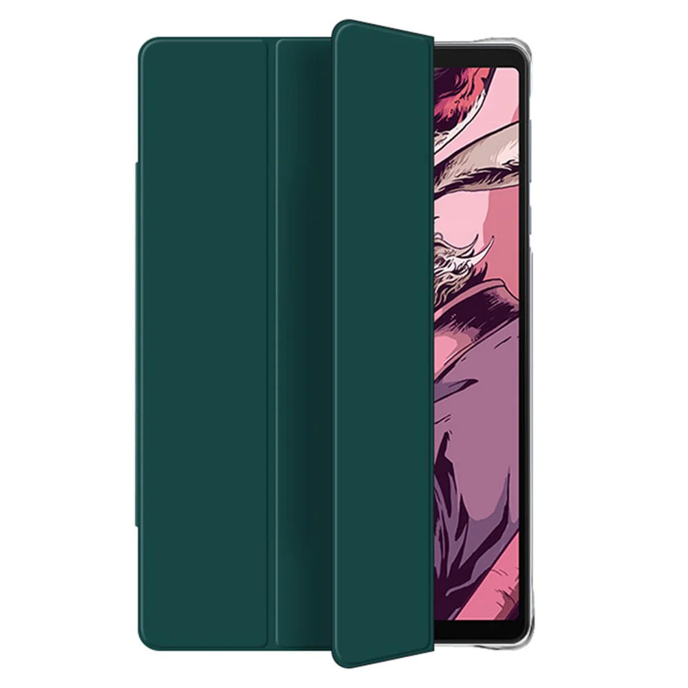PU Leather Smart Case for Lenovo Legion Y700 , Trifold Stand Heat Dissipation Tablet Cover - Green+Grey - Image 5