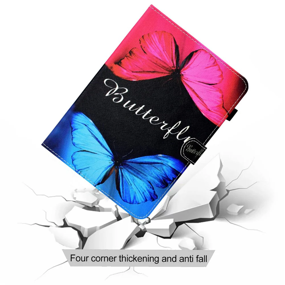 PU Leather Stand Tablet Case for Lenovo Tab M10 Plus (3rd Gen) / Xiaoxin Pad 2022 10.6 inch, Stitching Pattern Printing Card Holder Cover - Two Butterfly - Image 5