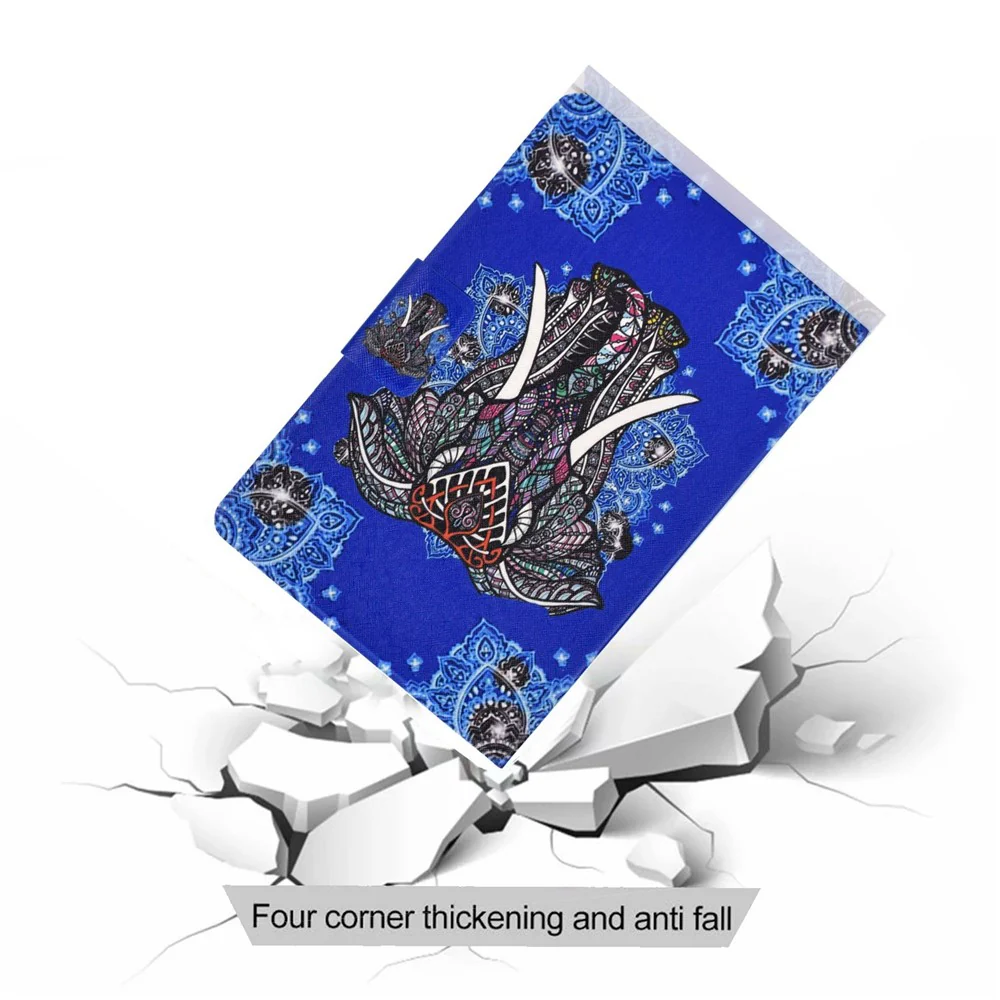 PU Leather Tablet Case for Lenovo Tab M10 (Gen 3) TB-328FU / TB-328XU, Pattern Printing Card Holder Shockproof Cover with Adjustable Stand - Ethnic Elephant - Image 5