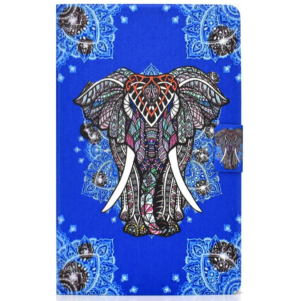 PU Leather Tablet Case for Lenovo Tab M10 (Gen 3) TB-328FU / TB-328XU, Pattern Printing Card Holder Shockproof Cover with Adjustable Stand - Ethnic Elephant - Image 8