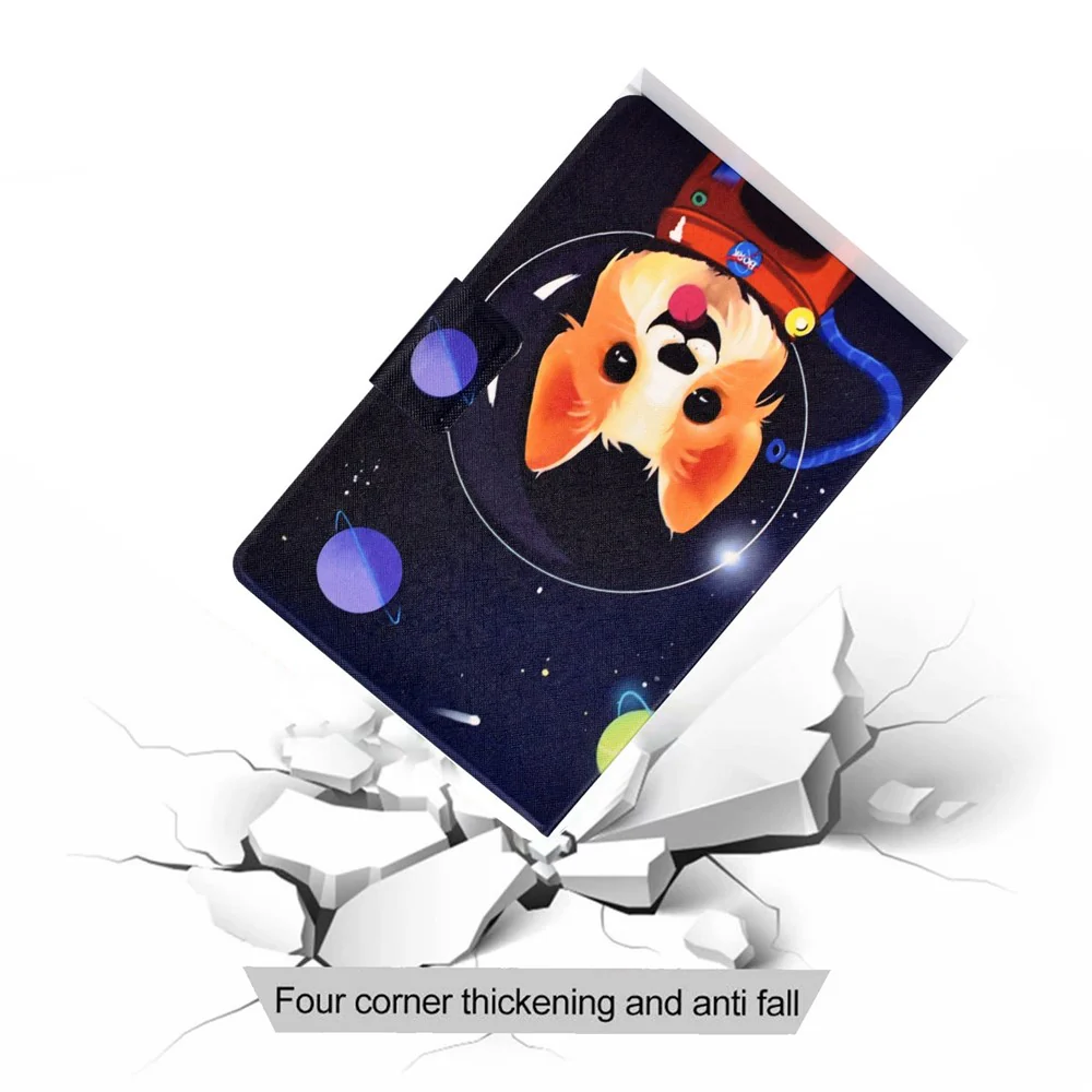 PU Leather Tablet Case for Lenovo Tab M10 (Gen 3) TB-328FU / TB-328XU, Pattern Printing Card Holder Shockproof Cover with Adjustable Stand - Starry Sky / Dog - Image 5