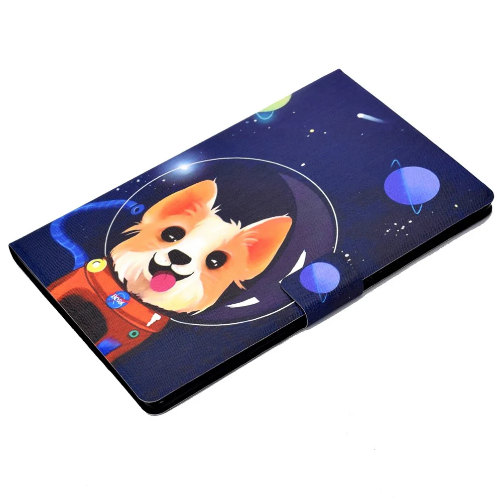 PU Leather Tablet Case for Lenovo Tab M10 (Gen 3) TB-328FU / TB-328XU, Pattern Printing Card Holder Shockproof Cover with Adjustable Stand - Starry Sky / Dog - Image 7