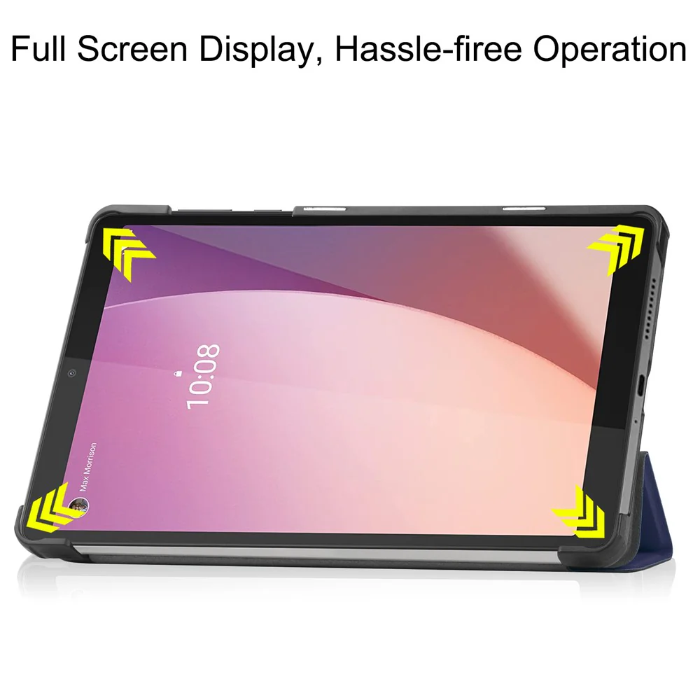 PU Leather Tablet Case for Lenovo Tab M8 (4th Gen) 2024 TB-301XU / M8 (4th Gen) 2023 TB-300FU Tri-Fold Stand Protective Tablet Cover - Blue - Image 3