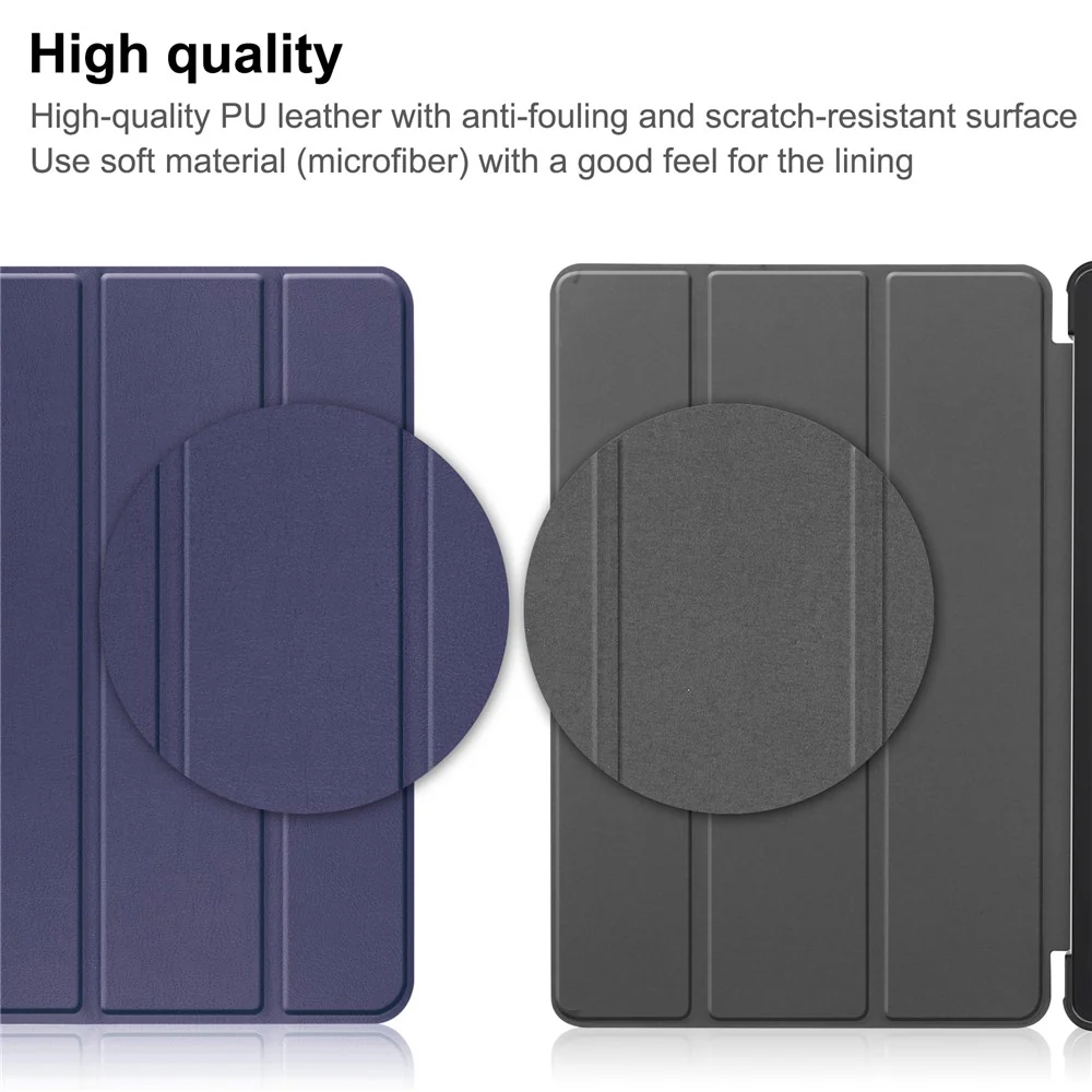 PU Leather Tablet Case for Lenovo Tab M8 (4th Gen) 2024 TB-301XU / M8 (4th Gen) 2023 TB-300FU Tri-Fold Stand Protective Tablet Cover - Blue - Image 7