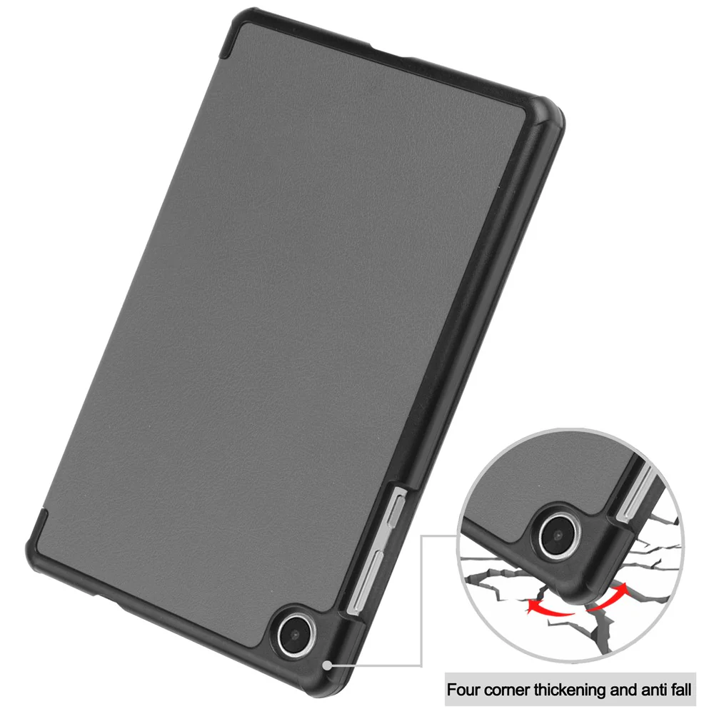 PU Leather Tablet Case for Lenovo Tab M8 (4th Gen) 2024 TB-301XU / M8 (4th Gen) 2023 TB-300FU Tri-Fold Stand Protective Tablet Cover - Grey - Image 6