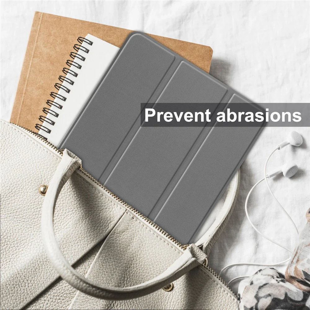 PU Leather Tablet Case for Lenovo Tab M8 (4th Gen) 2024 TB-301XU / M8 (4th Gen) 2023 TB-300FU Tri-Fold Stand Protective Tablet Cover - Grey - Image 8
