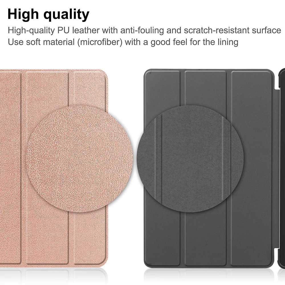 PU Leather Tablet Case for Lenovo Tab M8 (4th Gen) 2024 TB-301XU / M8 (4th Gen) 2023 TB-300FU Tri-Fold Stand Protective Tablet Cover - Rose Gold - Image 7