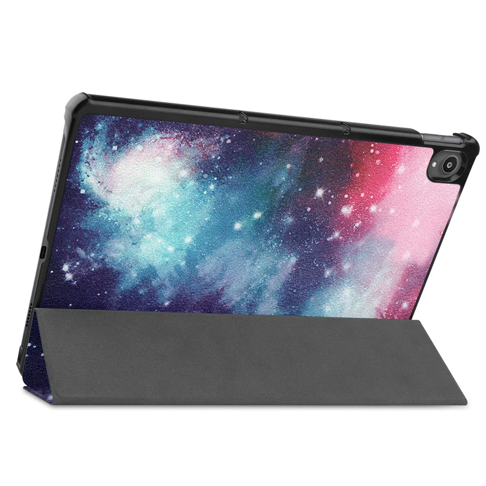 PU Leather Tri-Fold Stand Tablet Case with Dustproof Pattern Printing for Lenovo Tab P11 TB-J606F - Starry Sky - Image 5