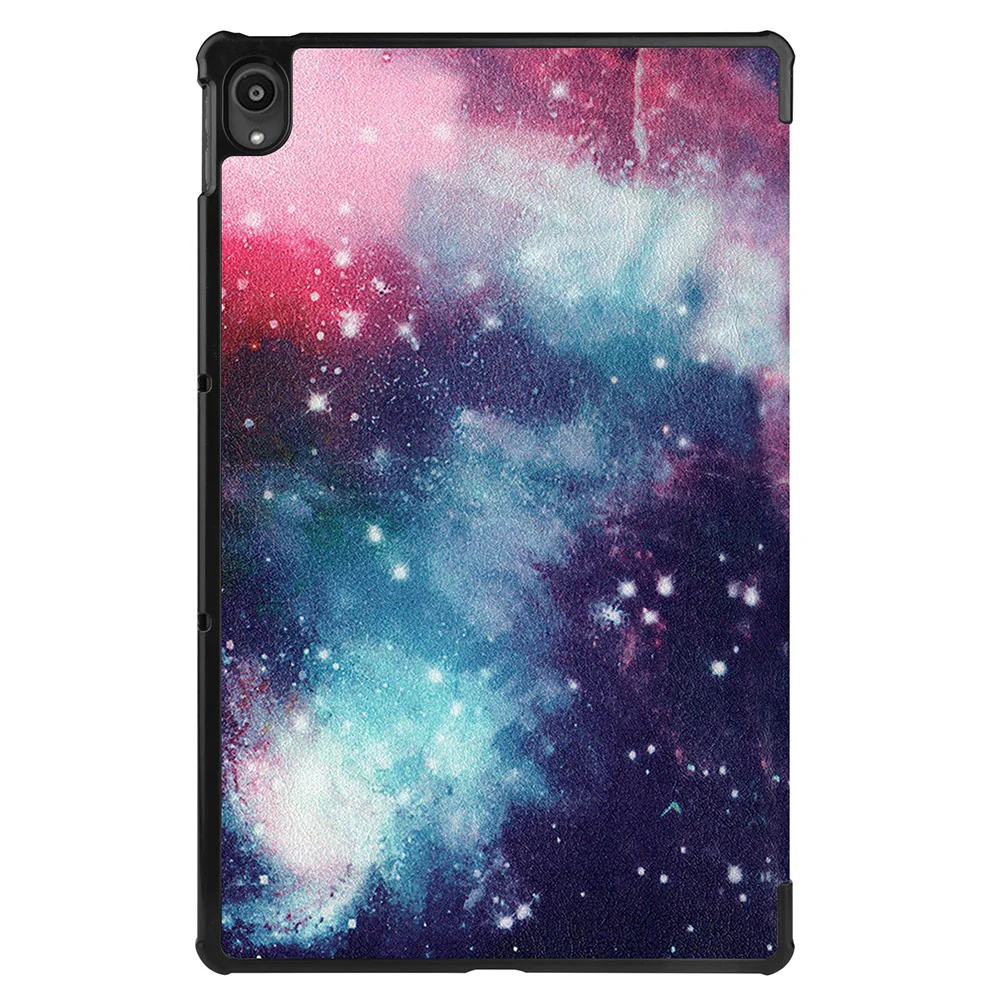 PU Leather Tri-Fold Stand Tablet Case with Dustproof Pattern Printing for Lenovo Tab P11 TB-J606F - Starry Sky - Image 7