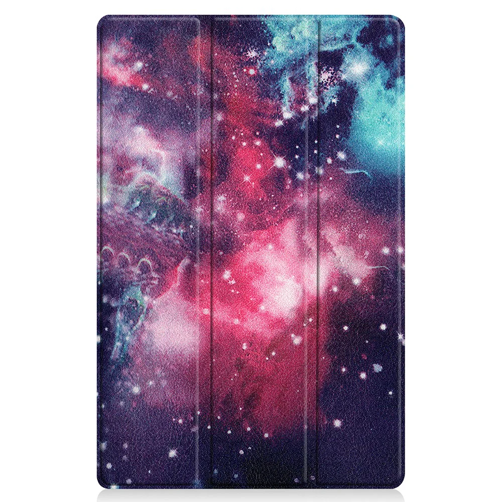 PU Leather Tri-Fold Stand Tablet Case with Dustproof Pattern Printing for Lenovo Tab P11 TB-J606F - Starry Sky - Image 8