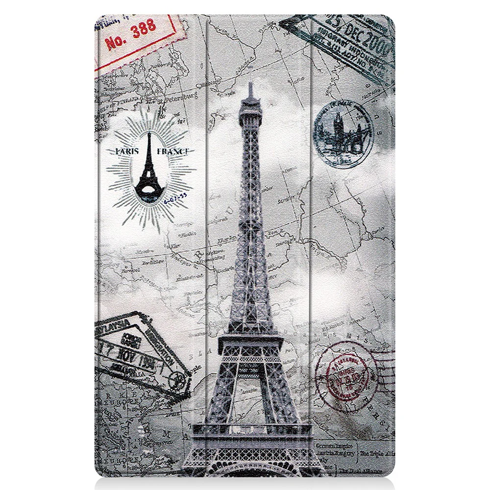 PU Leather Tri-Fold Stand Tablet Case with Dustproof Pattern Printing for Lenovo Tab P11 TB-J606F - Tower - Image 8