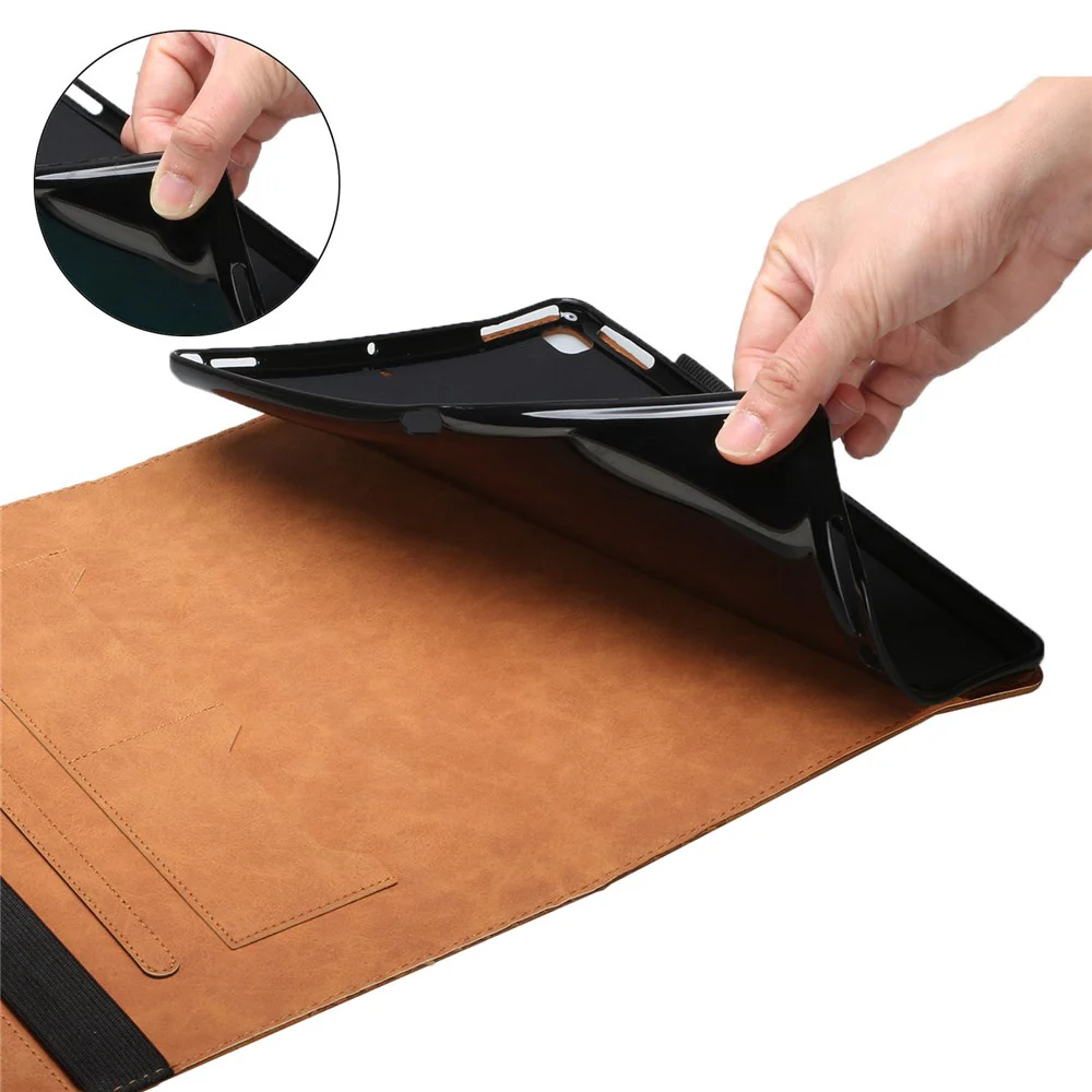 Rhombus Imprinting Scratch-Resistant Skin-Touch Leather + PU Tablet Protective Case Cover with Card Slots for Lenovo Tab P11 TB-J606F / Tab P11 5G - Brown - Image 6