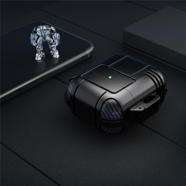 Robot Shape TPU Anti-drop Earbuds Case Protector Scratch Resistant Portable Earphone Charging Case Cover with Strap for AirPods 1/2 - Red - Image 2