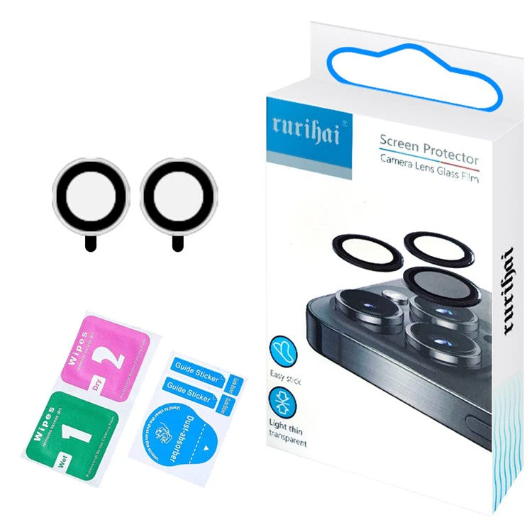 RURIHAI 2Pcs For iPad Air 11 (2024) Camera Lens Protector Metal Ring CSG Glass AR Clear Lens Film - Transparent - Image 5