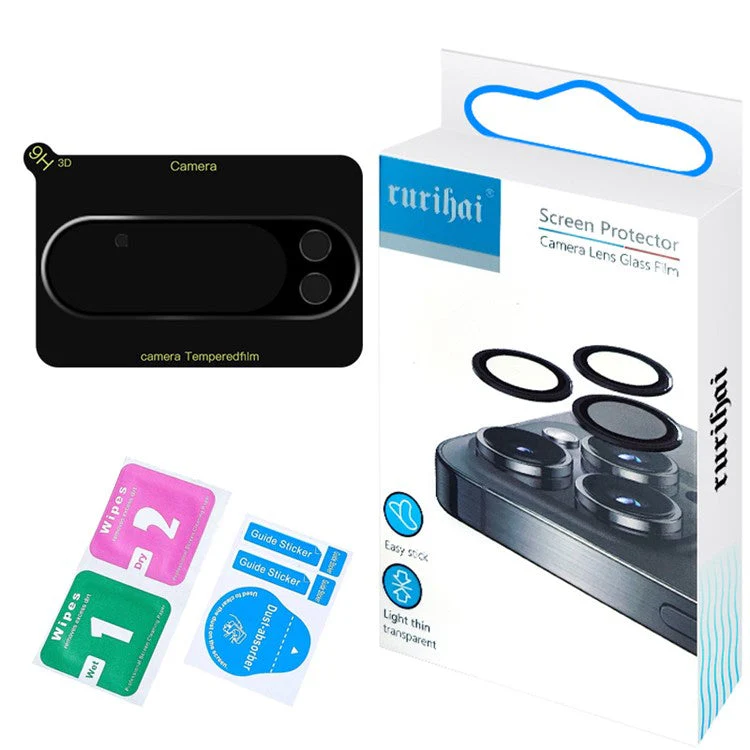 RURIHAI For Google Pixel 9 Pro Camera Lens Protector Silk Printing HD Clear Lens Film - Image 5