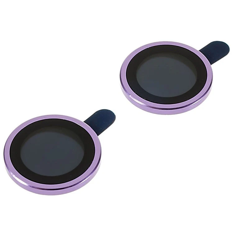 RURIHAI For iPhone 14 6.1 inch / 14 Plus 1 Set 3D Camera Lens Protector Ultra Clear Metal + Tempered Glass Protective Film - Purple - Image 2