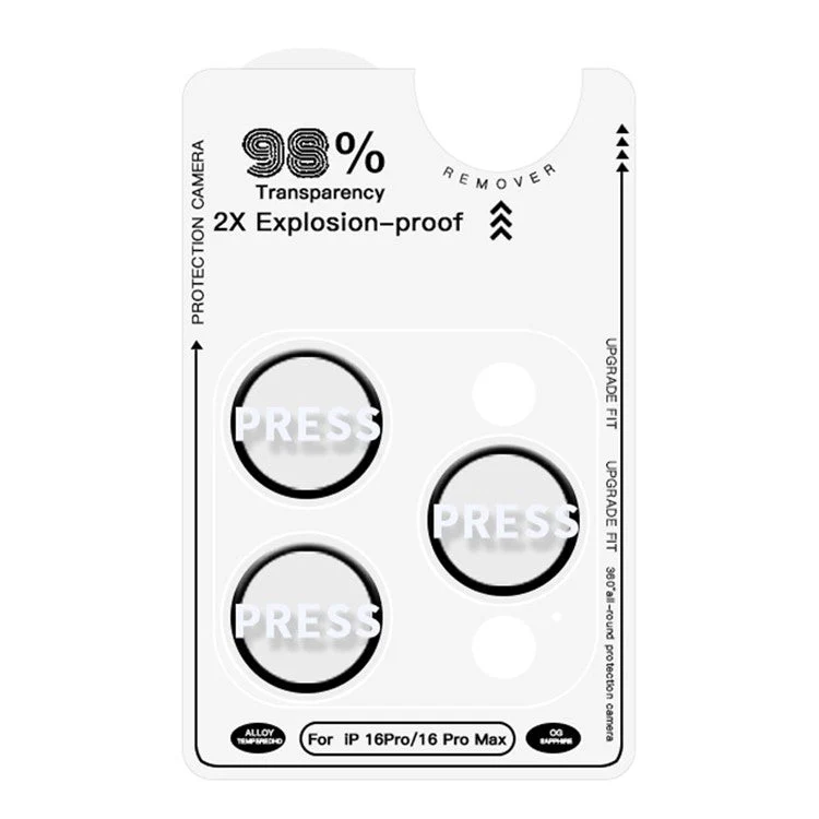 RURIHAI For iPhone 16 Pro / 16 Pro Max Tempered Glass AR Camera Lens Protector with Titanium Alloy Ring - Silver - Image 3