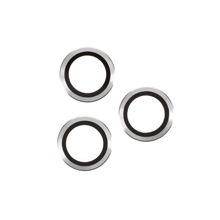 RURIHAI Metal Frame Tempered Glass Camera Lens Cover Film for iPhone 13 Pro Max 6.7 inch / iPhone 13 Pro 6.1 inch - Silver - Image 2