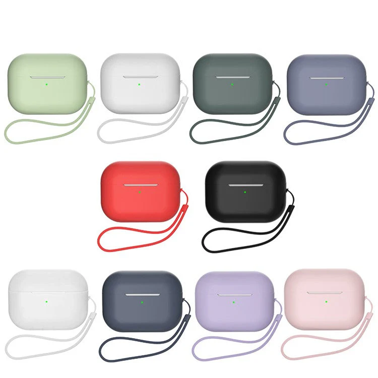Shockproof Case for AirPods Pro 2 / Pro Silicone Case Bluetooth Headset Cover with Strap - Red - Image 8