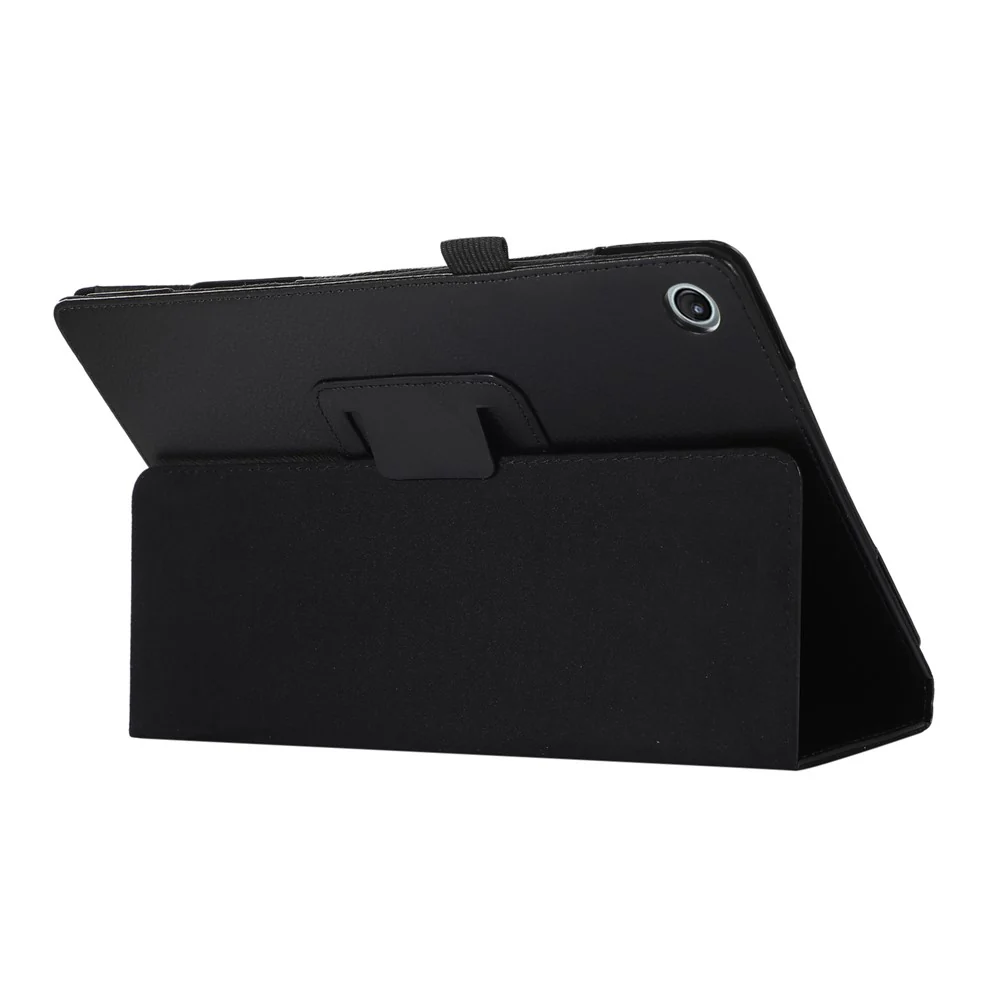 Shockproof Case for Lenovo Tab M10 Plus (3rd Gen) / Xiaoxin Pad 2022 10.6 inch Litchi Texture PU Leather Folio Flip Cover Folding Stand Tablet Case - Black - Image 3