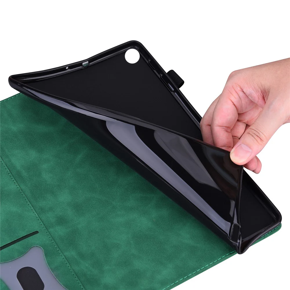 Shockproof Wallet Design Business Style PU Leather Flip Tablet Case with Stand for Lenovo Tab P12 Pro 12.6'' - Green - Image 8