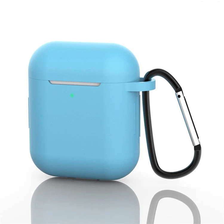 Silicone Protective Case with Buckle for AirPods with Charging Case (2016)/with Charging Case (2019) - Baby Blue - Image 2