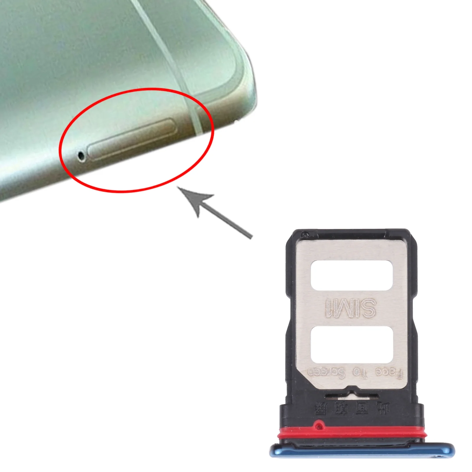 SIM Card Tray + SIM Card Tray for Xiaomi Redmi K40 Pro / Redmi K40 / Redmi K40 Pro+ / Poco F3 / Mi 11i / Mi 11X / Mi 11X Pro(Blue) - Image 4