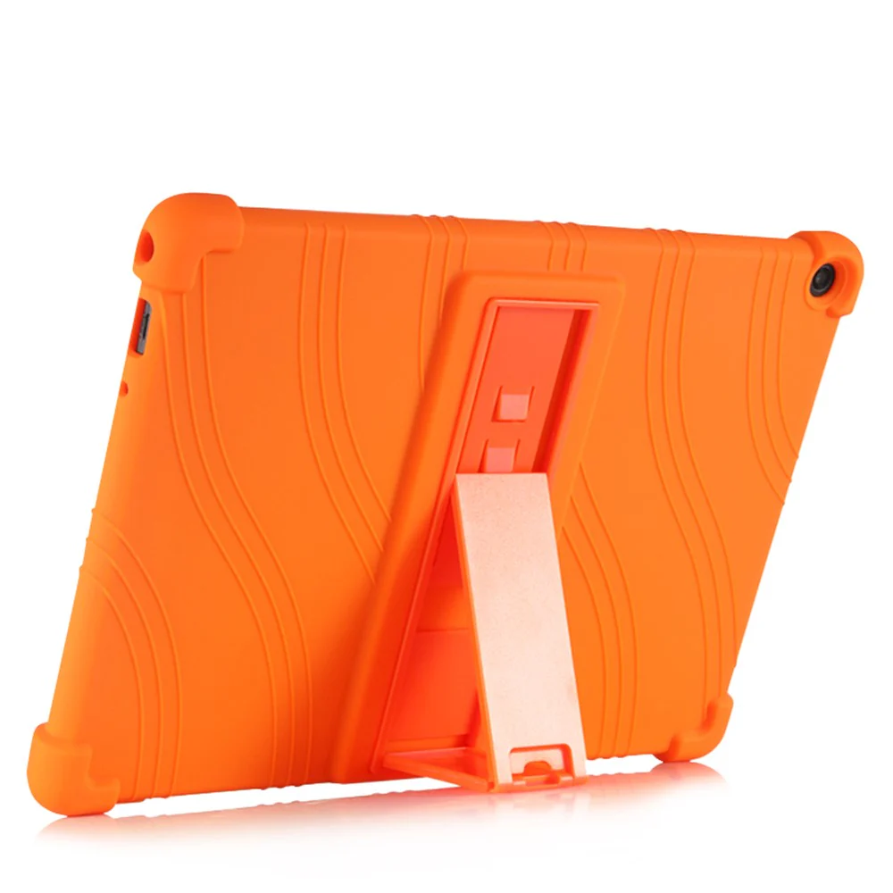 Slide-Out Kickstand Design Silicone Tablet Cover Case for Lenovo Tab M10 Plus X606 - Orange - Image 3