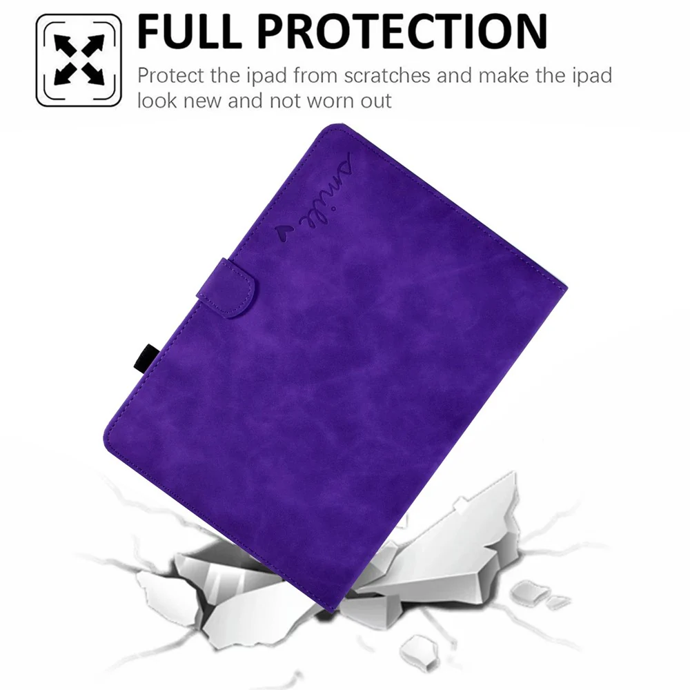 Smart Tablet Leather Case for Lenovo Tab M10 TB-X605F, Anti-scratch Imprinted Pattern Auto Sleep / Wake Up Cover with Card Slots - Purple - Image 8