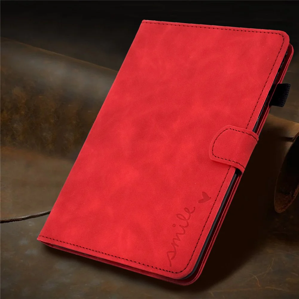 Smart Tablet Leather Case for Lenovo Tab M10 TB-X605F, Anti-scratch Imprinted Pattern Auto Sleep / Wake Up Cover with Card Slots - Red - Image 7