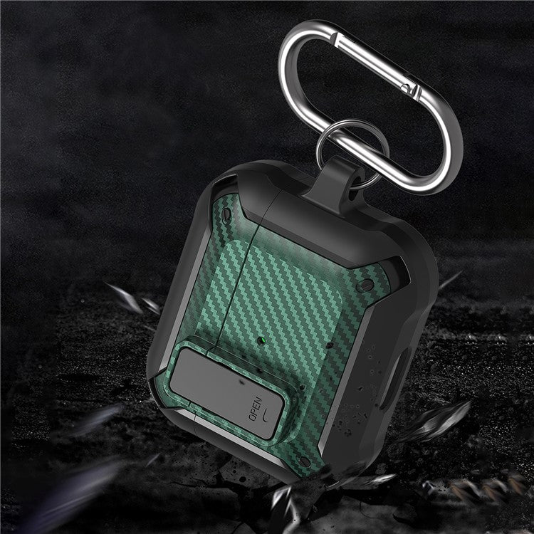 Snap-on Lid Design Carbon Fiber Texture Bluetooth Earphone Protective Cover Case for AirPods 3 - Style 1 - Image 5